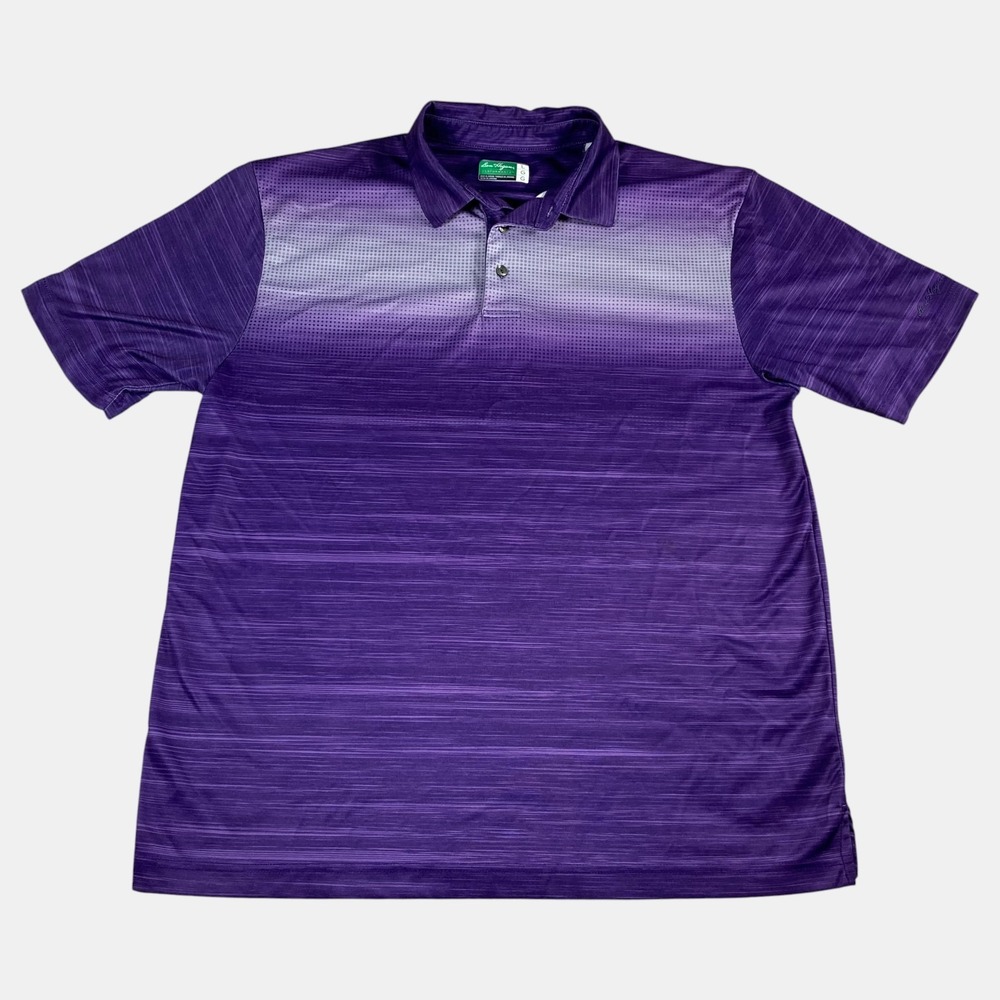 Ben Hogan Performance Mens Size‎ Large Purple Ombre Stripe Golf Polo Shirt